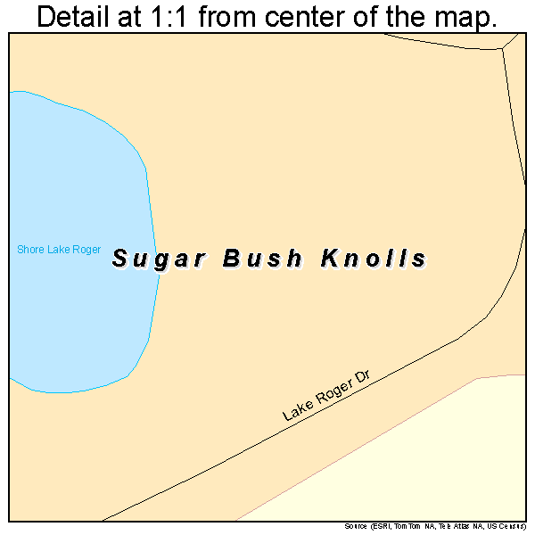 Sugar Bush Knolls, Ohio road map detail