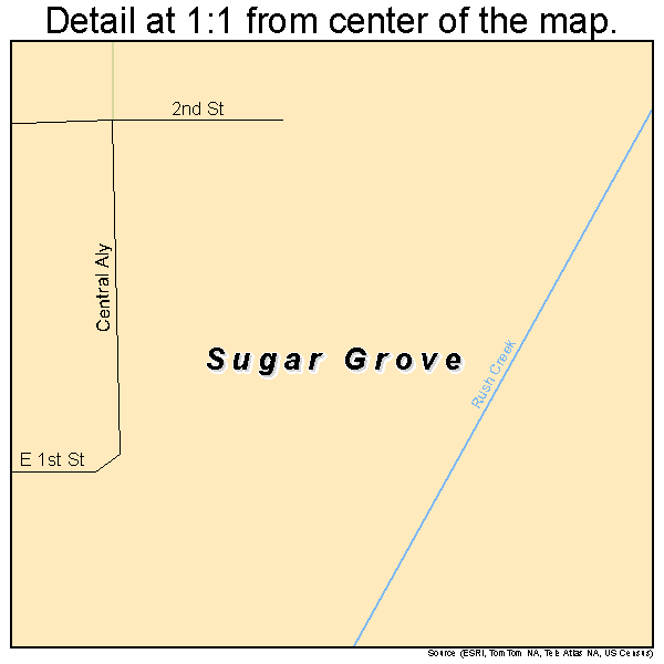 Sugar Grove, Ohio road map detail