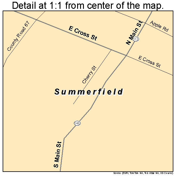 Summerfield, Ohio road map detail