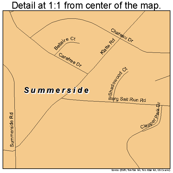 Summerside, Ohio road map detail