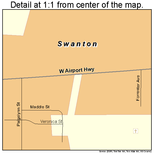 Swanton, Ohio road map detail