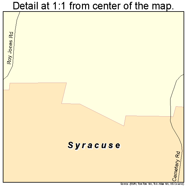 Syracuse, Ohio road map detail