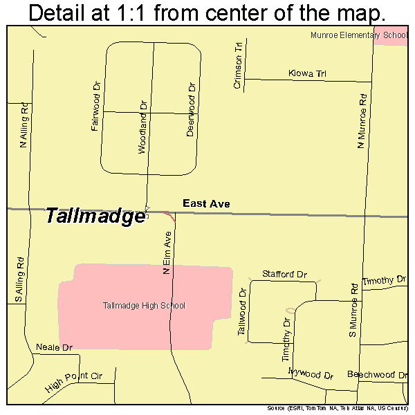 Tallmadge, Ohio road map detail