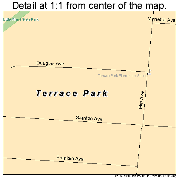 Terrace Park, Ohio road map detail