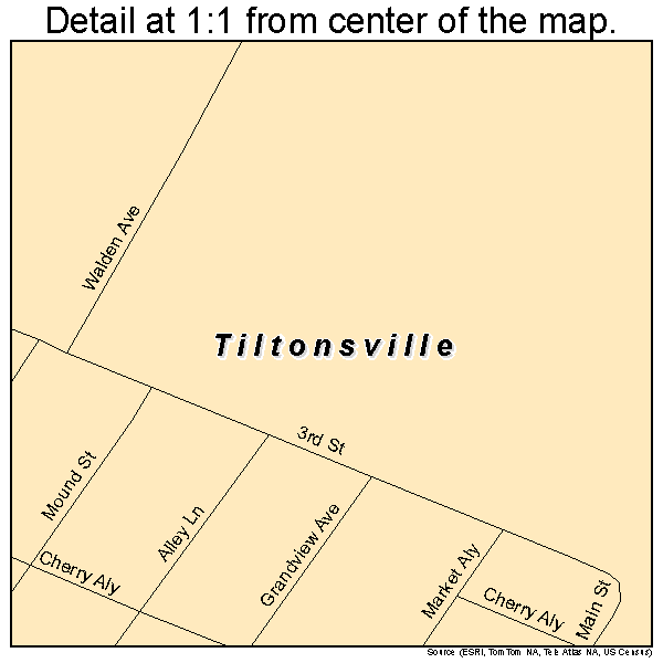 Tiltonsville, Ohio road map detail