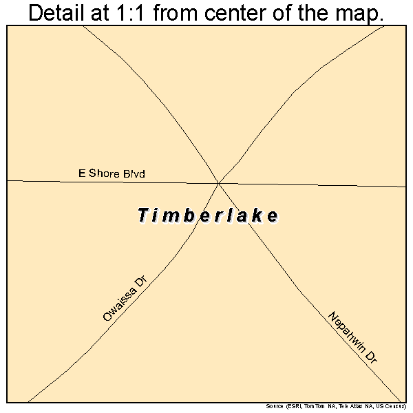 Timberlake, Ohio road map detail