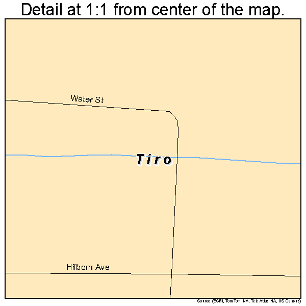 Tiro, Ohio road map detail