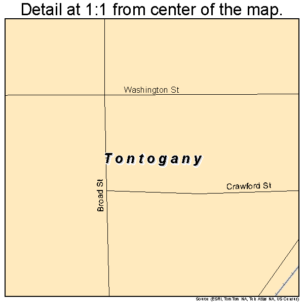 Tontogany, Ohio road map detail