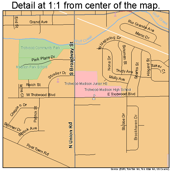 Trotwood, Ohio road map detail