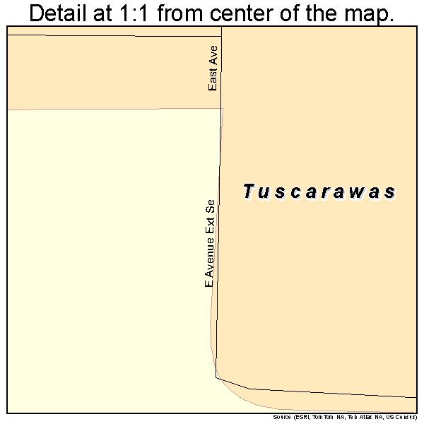 Tuscarawas, Ohio road map detail