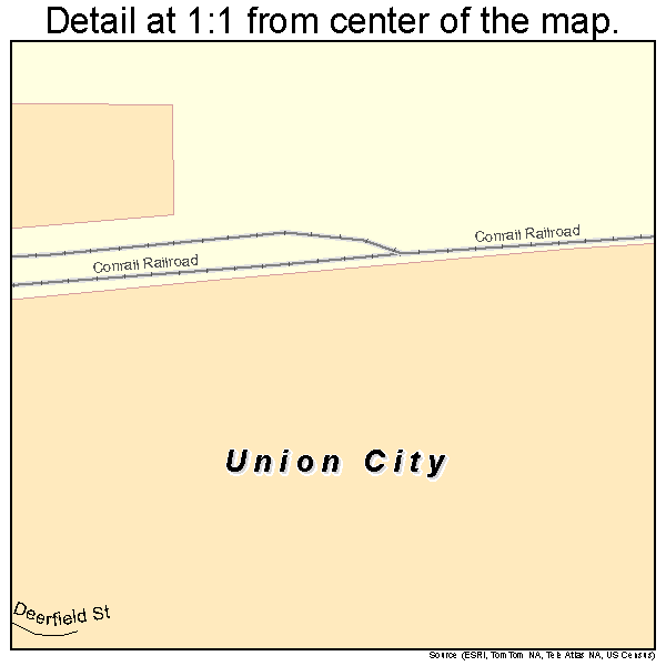 Union City, Ohio road map detail