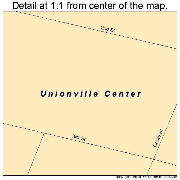 Unionville Center, Ohio road map detail