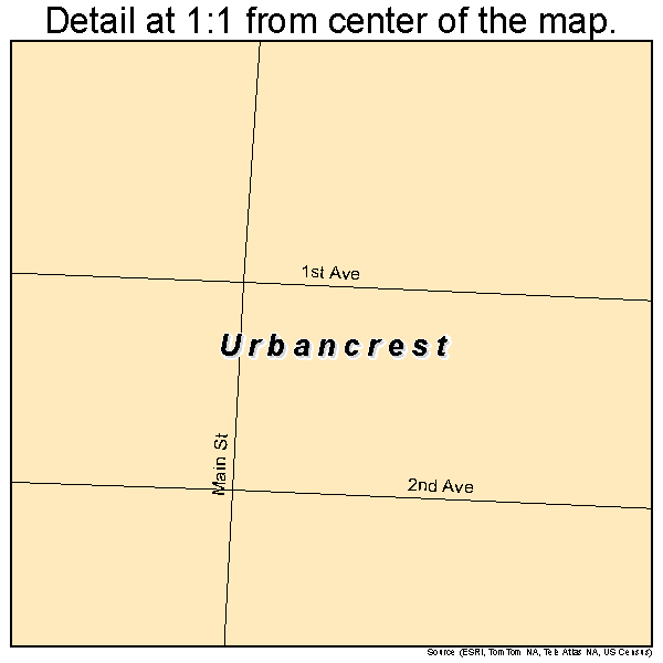 Urbancrest, Ohio road map detail