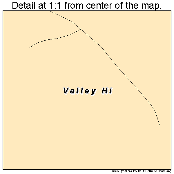 Valley Hi, Ohio road map detail