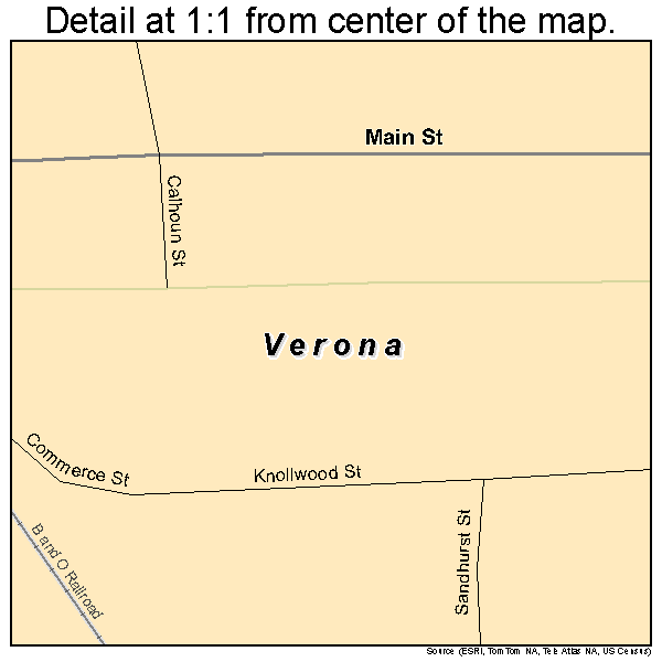 Verona, Ohio road map detail