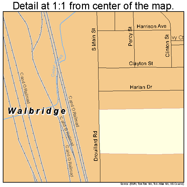 Walbridge, Ohio road map detail
