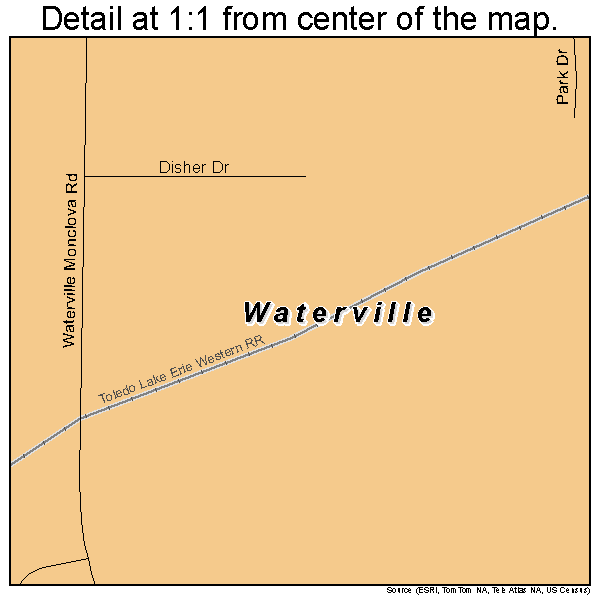 Waterville, Ohio road map detail