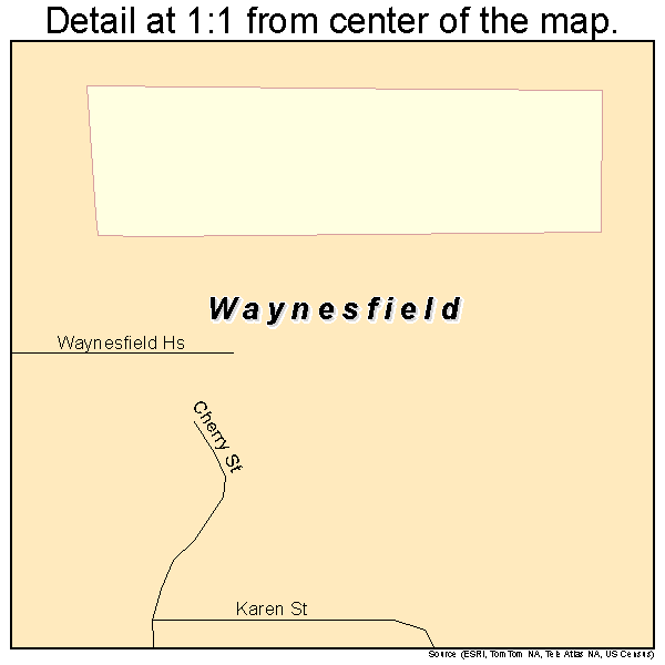 Waynesfield, Ohio road map detail