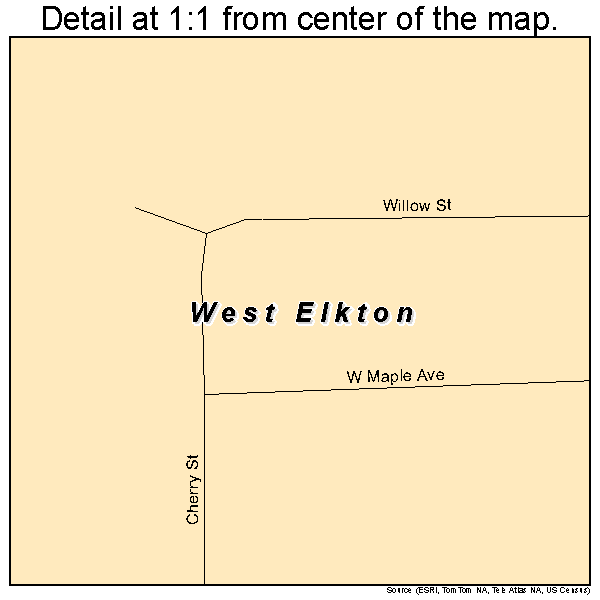 West Elkton, Ohio road map detail