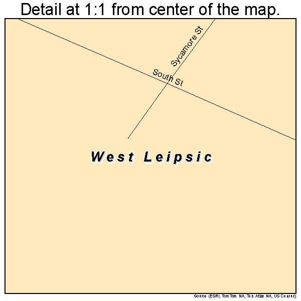 West Leipsic, Ohio road map detail