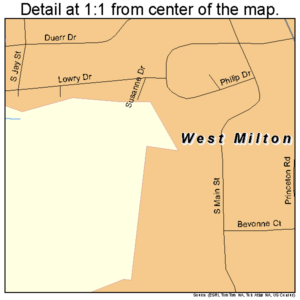 West Milton, Ohio road map detail
