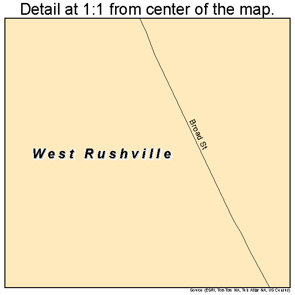 West Rushville, Ohio road map detail