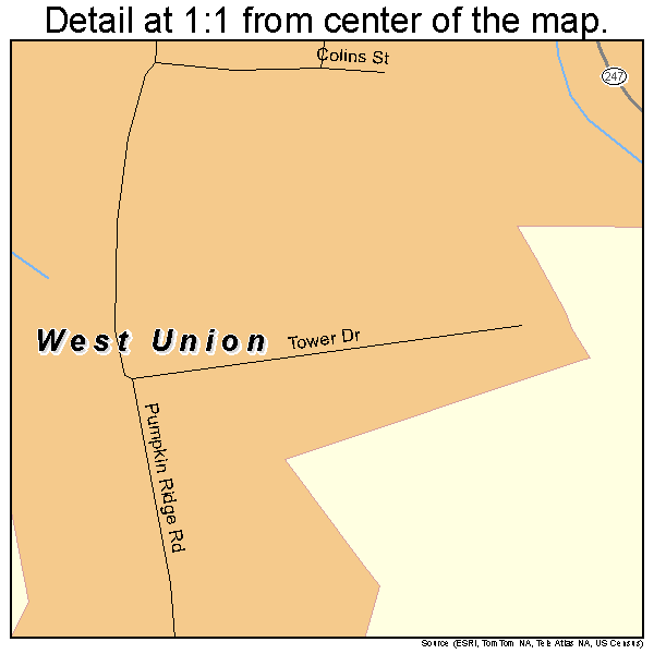 West Union, Ohio road map detail