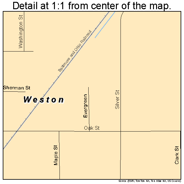 Weston, Ohio road map detail