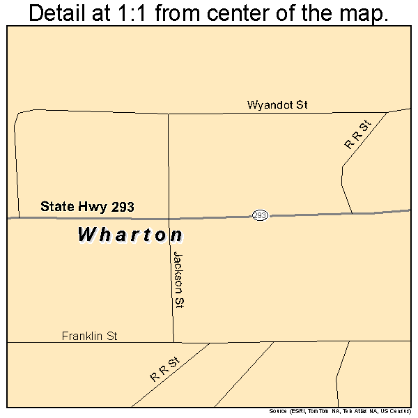 Wharton, Ohio road map detail
