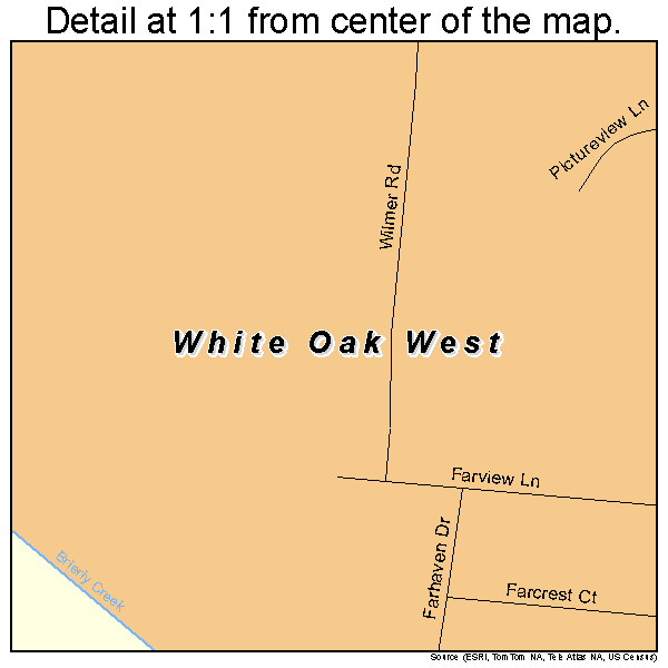 White Oak West, Ohio road map detail