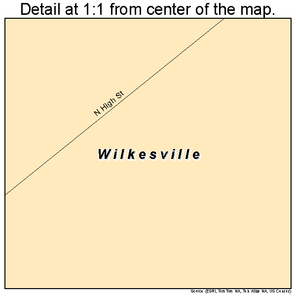 Wilkesville, Ohio road map detail