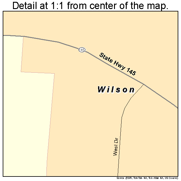 Wilson, Ohio road map detail