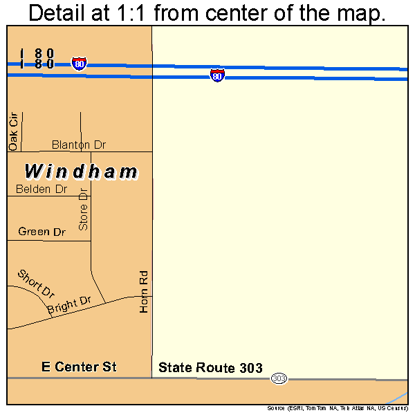 Windham, Ohio road map detail
