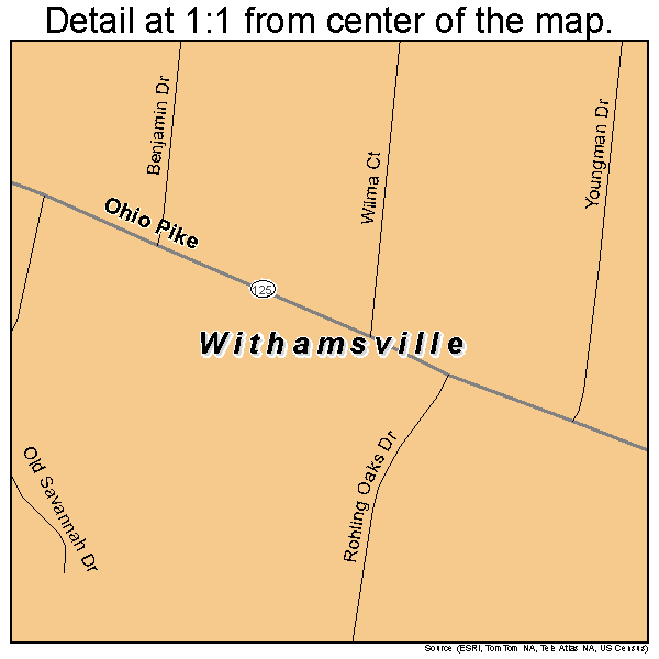 Withamsville, Ohio road map detail