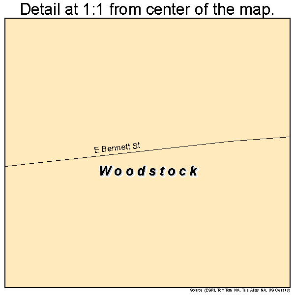 Woodstock, Ohio road map detail