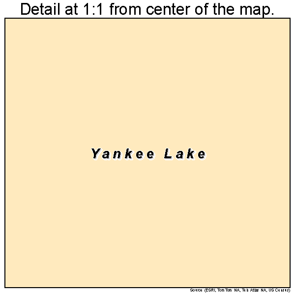 Yankee Lake, Ohio road map detail