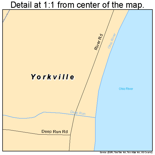 Yorkville, Ohio road map detail