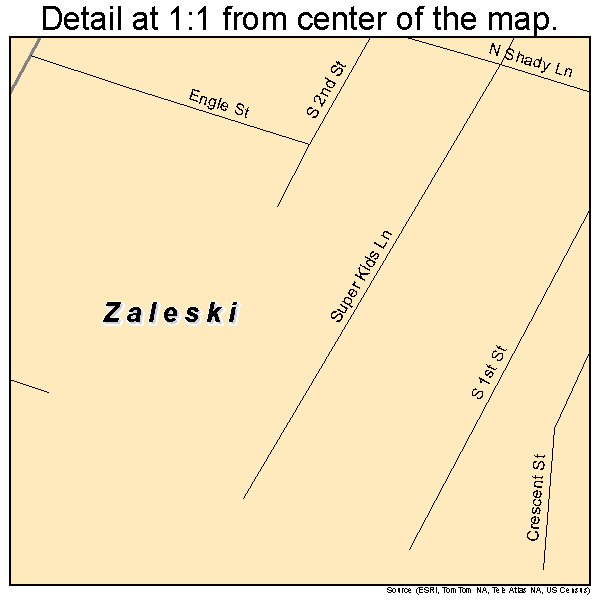 Zaleski, Ohio road map detail