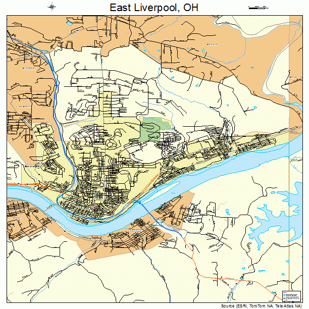 East Liverpool, OH street map