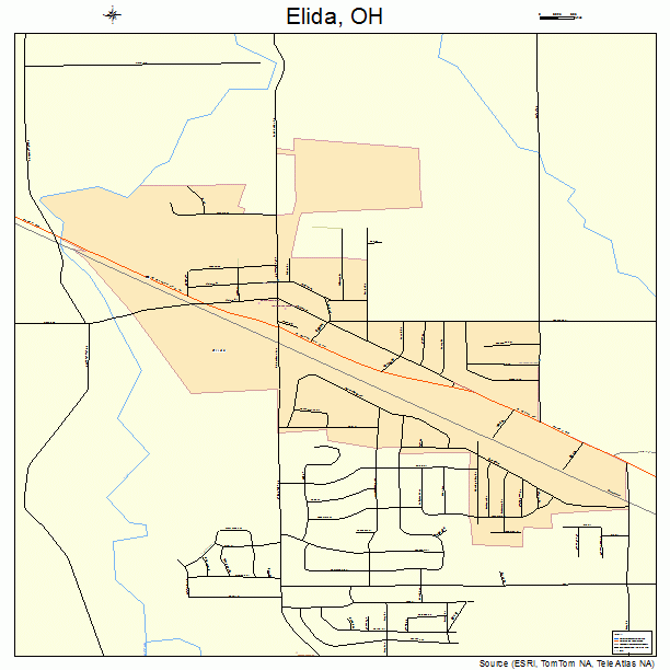 Elida, OH street map