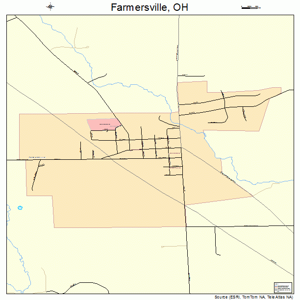 Farmersville, OH street map