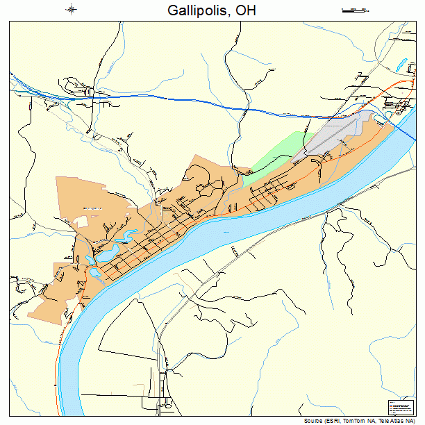 Gallipolis, OH street map