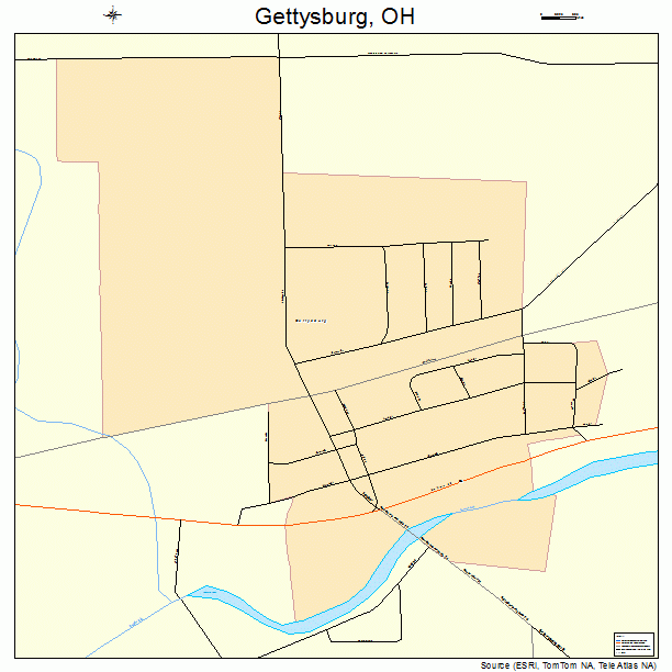 Gettysburg, OH street map