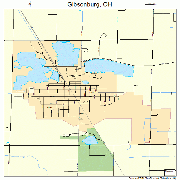 Gibsonburg, OH street map