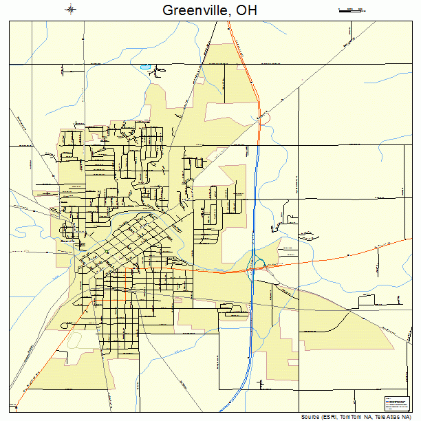 Greenville, OH street map