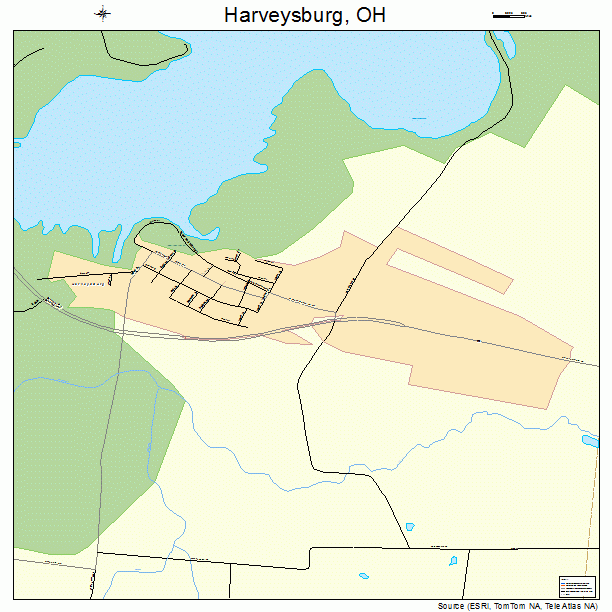 Harveysburg, OH street map