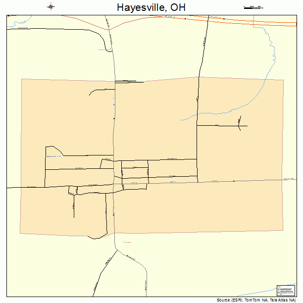 Hayesville, OH street map