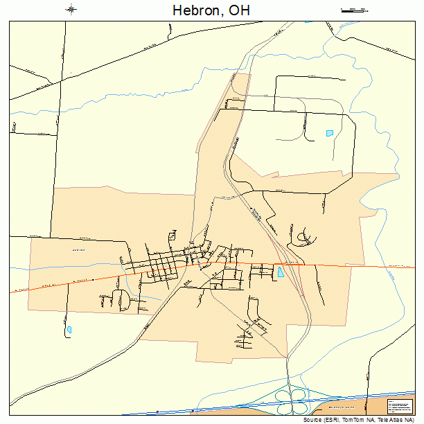 Hebron, OH street map