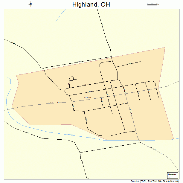 Highland, OH street map