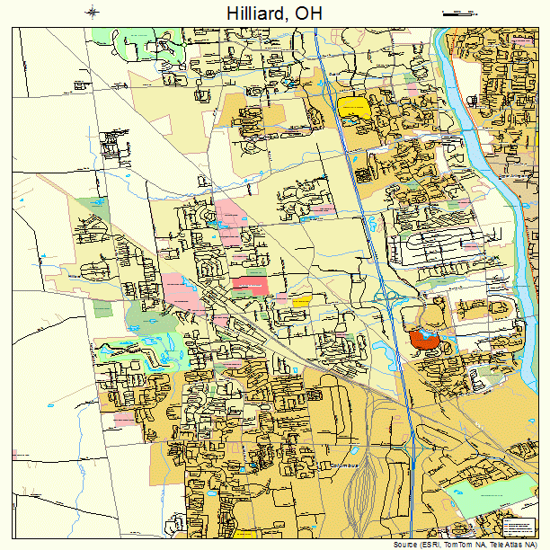 Hilliard, OH street map